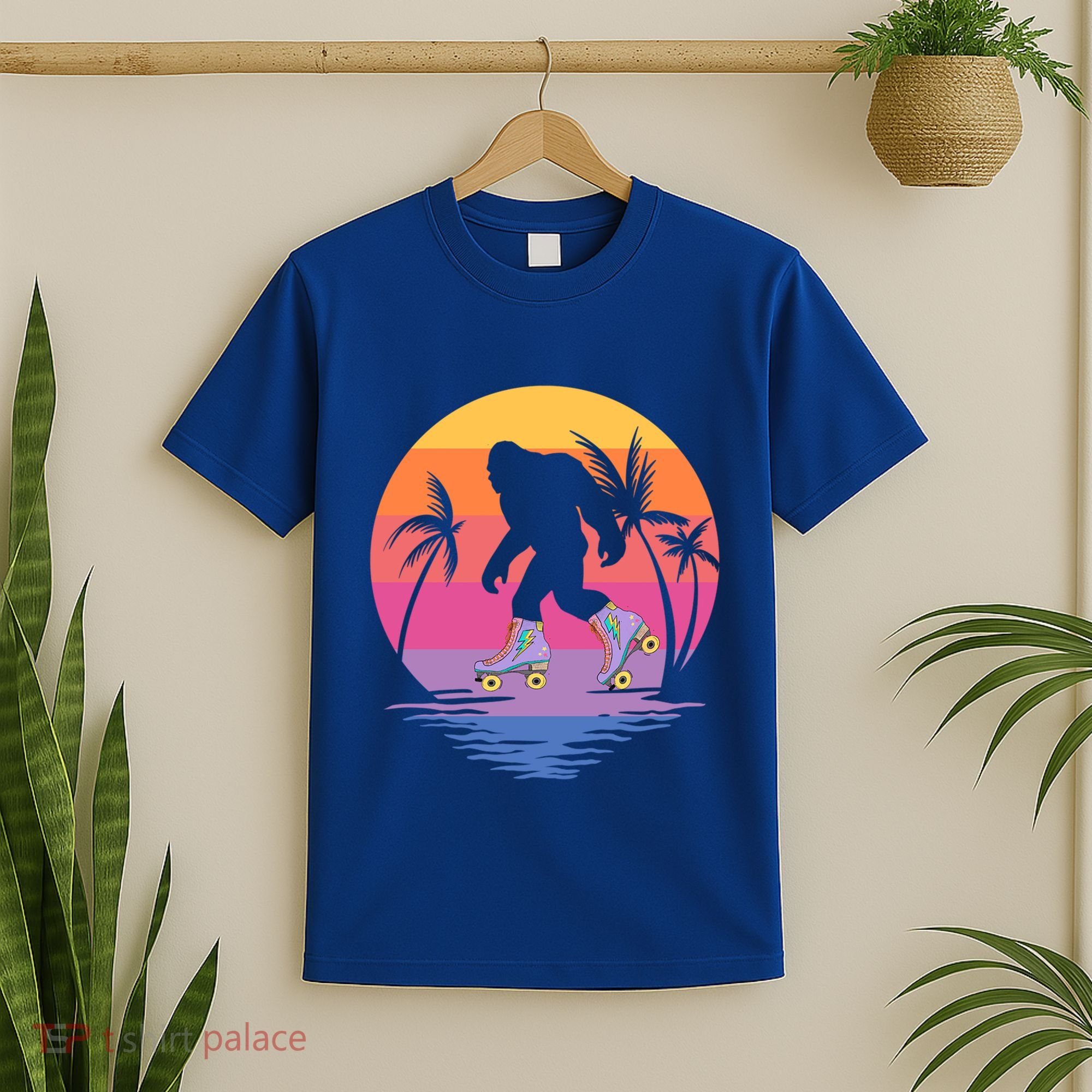 Retro Bigfoot Roller Skating Sasquatch 80s 90s Skater Cool Gift T-Shirt