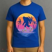 Retro Bigfoot Roller Skating Sasquatch 80s 90s Skater Cool Gift T-Shirt thumb 3