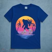 Retro Bigfoot Roller Skating Sasquatch 80s 90s Skater Cool Gift T-Shirt thumb 5