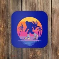 Retro Bigfoot Roller Skating Sasquatch 80s 90s Skater Cool Gift Coaster thumb 0