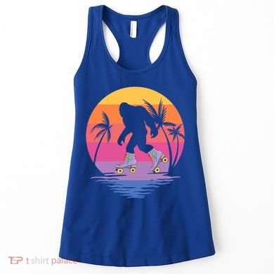 Retro Bigfoot Roller Skating Sasquatch 80s 90s Skater Cool Gift Women's Tank Top