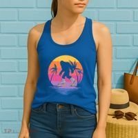 Retro Bigfoot Roller Skating Sasquatch 80s 90s Skater Cool Gift Women's Tank Top thumb 2