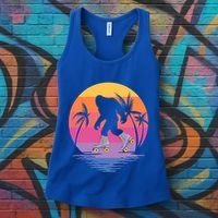 Retro Bigfoot Roller Skating Sasquatch 80s 90s Skater Cool Gift Women's Tank Top thumb 3