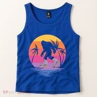 Retro Bigfoot Roller Skating Sasquatch 80s 90s Skater Cool Gift Tank Top thumb 2