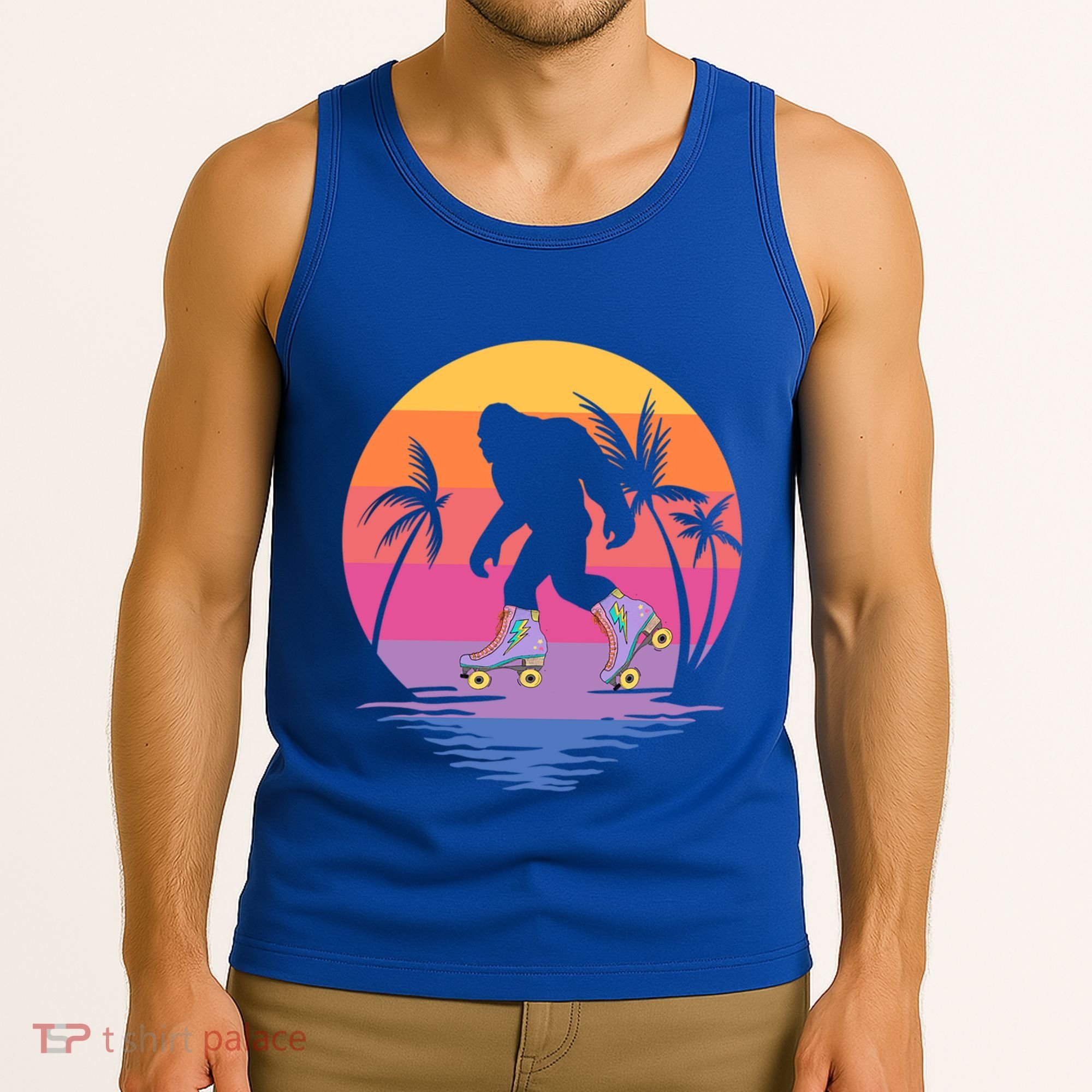 Retro Bigfoot Roller Skating Sasquatch 80s 90s Skater Cool Gift Tank Top
