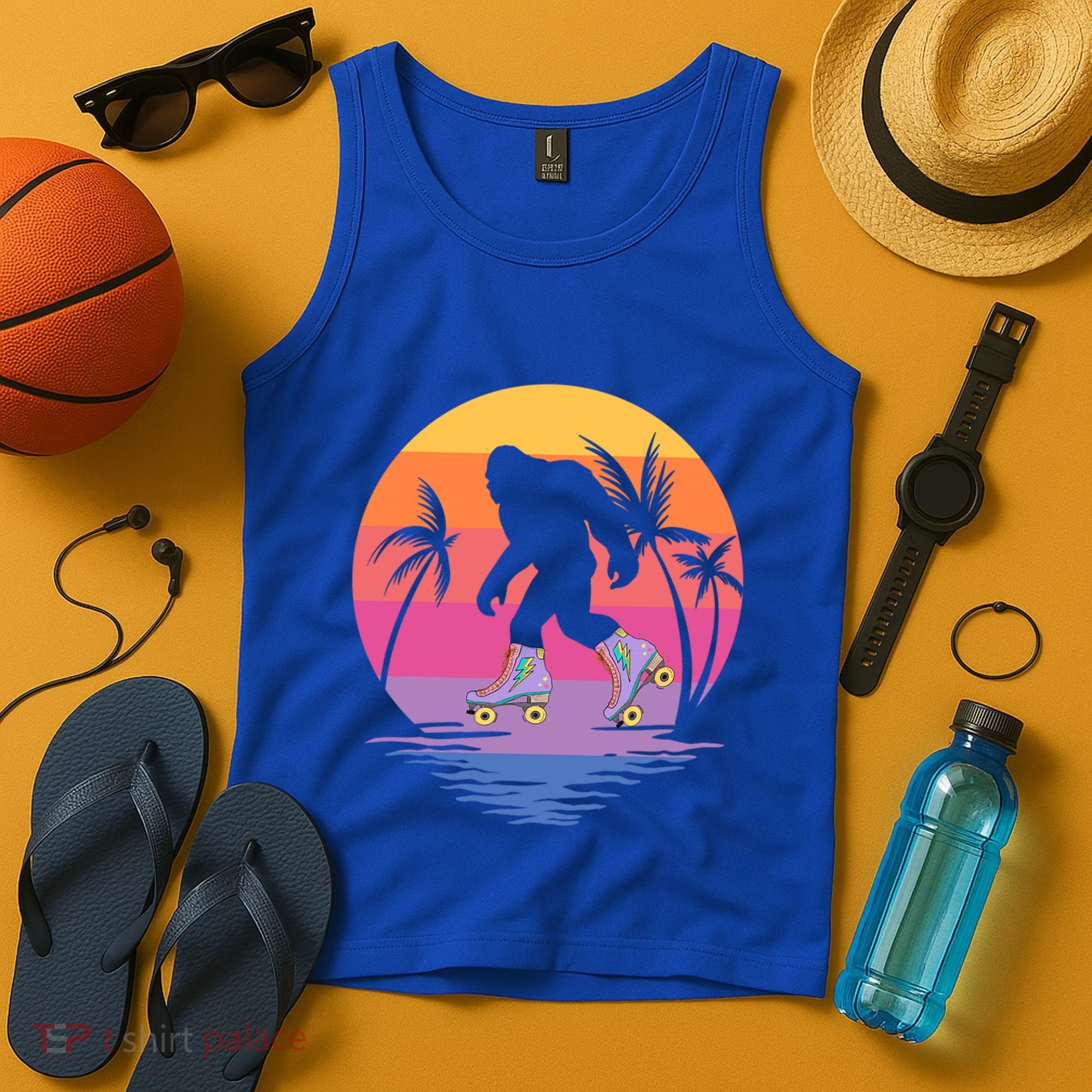 Retro Bigfoot Roller Skating Sasquatch 80s 90s Skater Cool Gift Tank Top