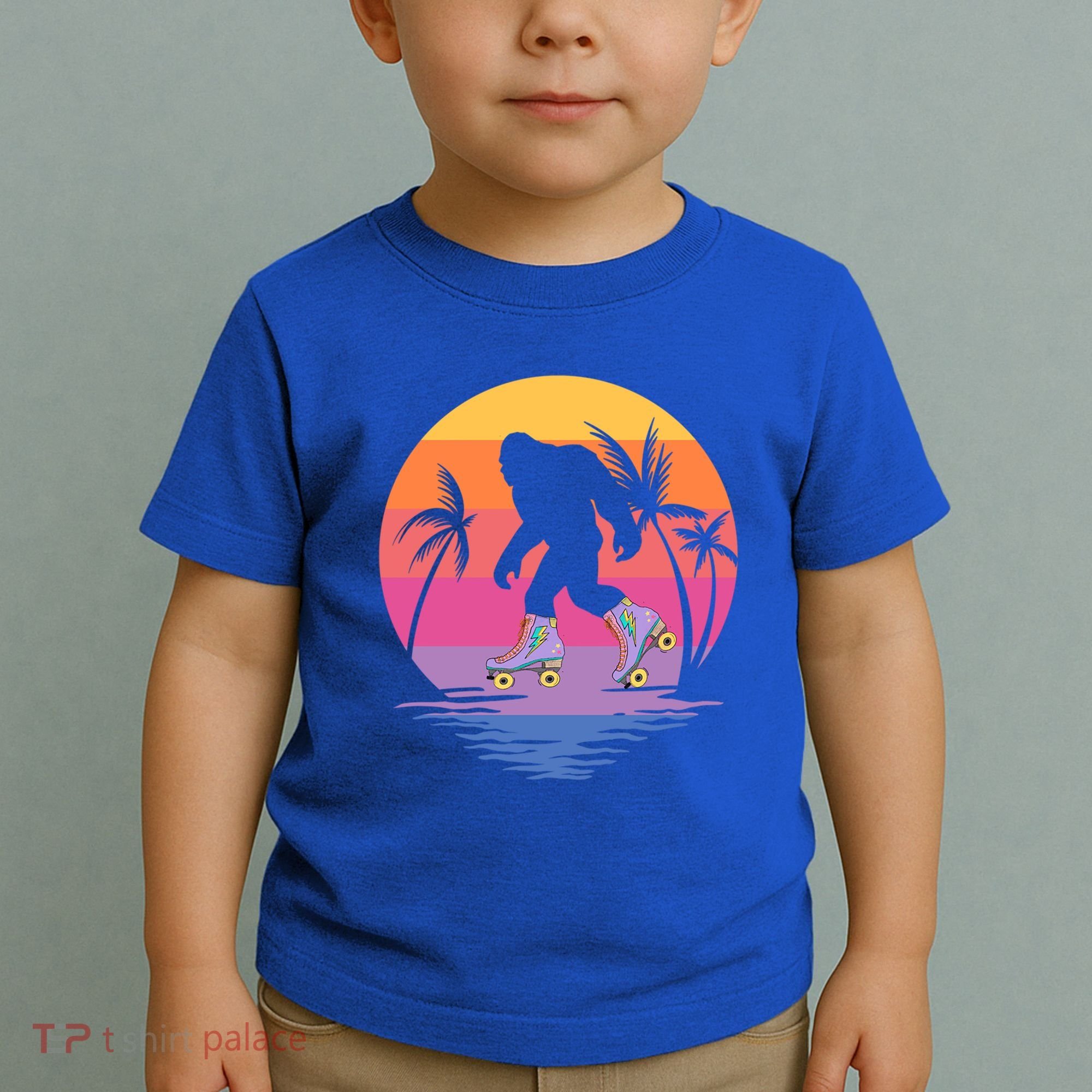 Retro Bigfoot Roller Skating Sasquatch 80s 90s Skater Cool Gift Toddler T-Shirt