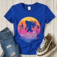 Retro Bigfoot Roller Skating Sasquatch 80s 90s Skater Cool Gift Women's T-Shirt thumb 3