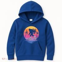 Retro Bigfoot Roller Skating Sasquatch 80s 90s Skater Cool Gift Kids Hoodie thumb 0