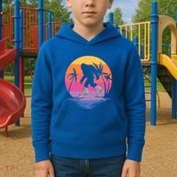 Retro Bigfoot Roller Skating Sasquatch 80s 90s Skater Cool Gift Kids Hoodie thumb 2