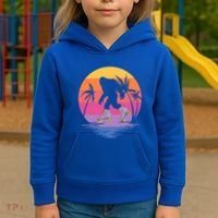 Retro Bigfoot Roller Skating Sasquatch 80s 90s Skater Cool Gift Kids Hoodie thumb 3