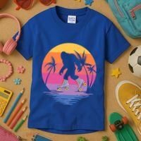 Retro Bigfoot Roller Skating Sasquatch 80s 90s Skater Cool Gift Kids T-Shirt thumb 3