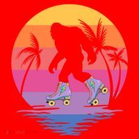 Retro Bigfoot Roller Skating Sasquatch 80s 90s Skater Cool Gift Santa Hat thumb 1