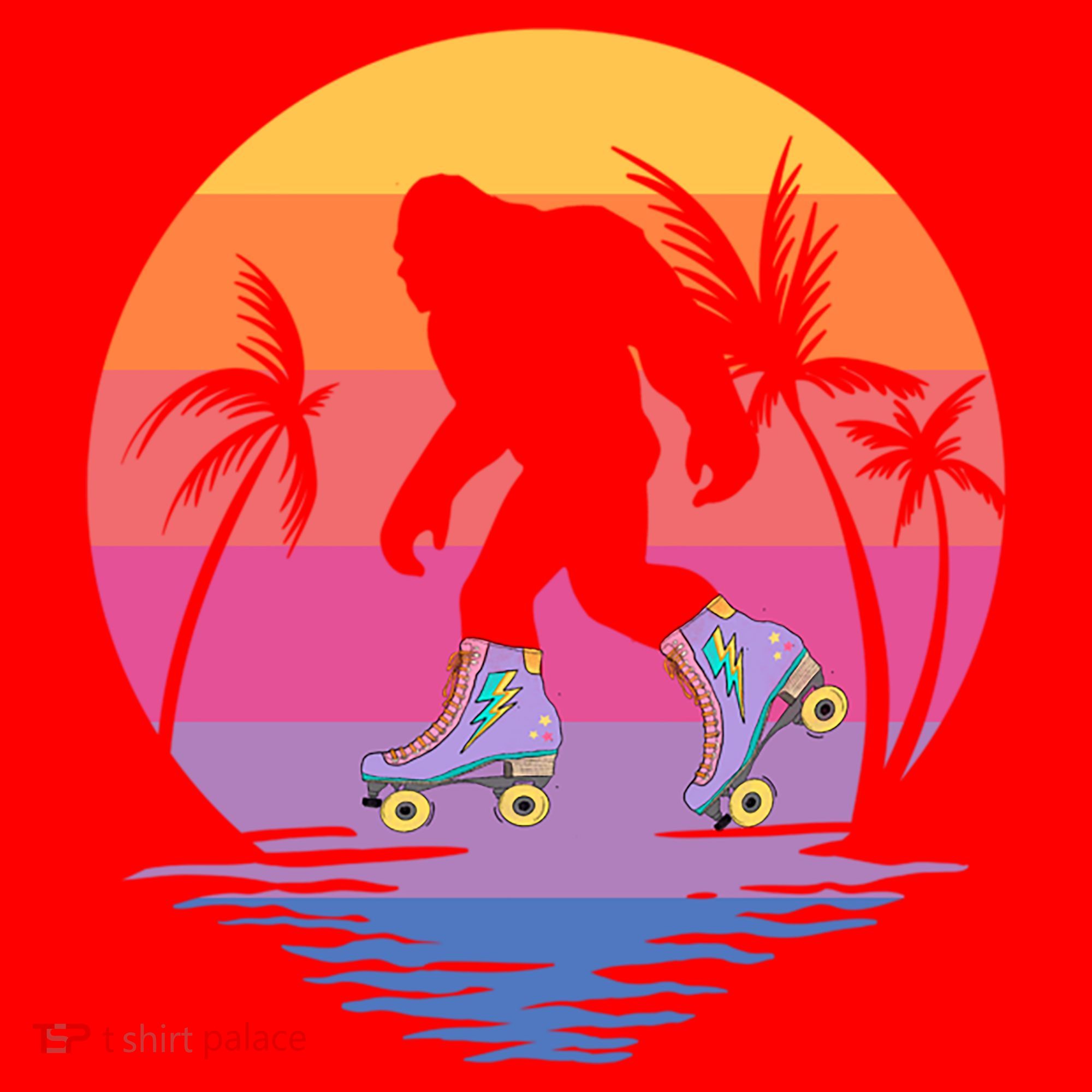 Retro Bigfoot Roller Skating Sasquatch 80s 90s Skater Cool Gift Santa Hat