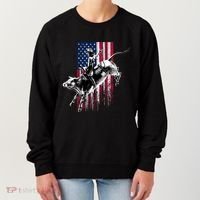 Rodeo Bull Rider Patriotic American Flag Gift For Cow Gift Women's Sweatshirt thumb 0