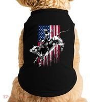 Rodeo Bull Rider Patriotic American Flag Gift For Cow Gift Doggie Tank thumb 0