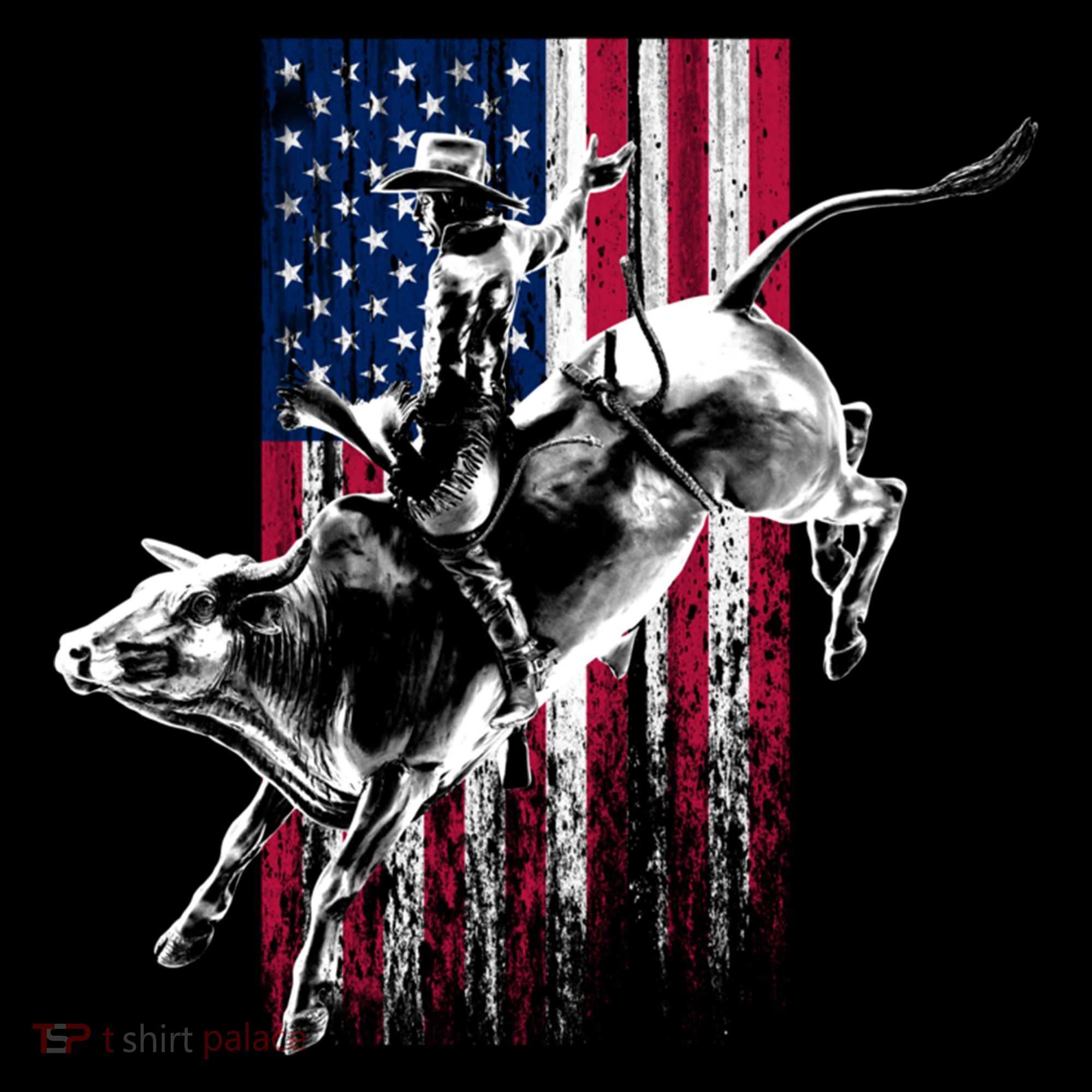 Rodeo Bull Rider Patriotic American Flag Gift For Cow Gift Coffee Mug