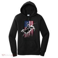 Rodeo Bull Rider Patriotic American Flag Gift For Cow Gift Women's Hoodie thumb 0