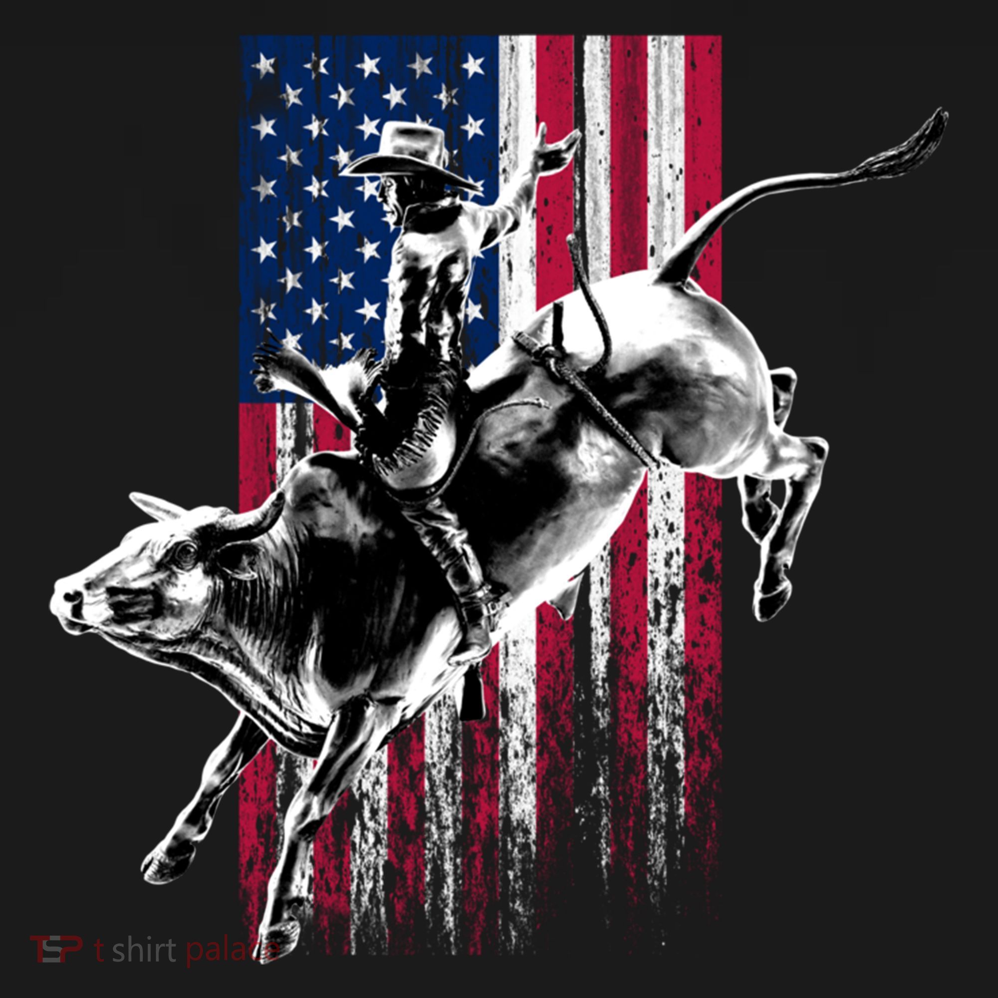 Rodeo Bull Rider Patriotic American Flag Gift For Cow Gift Women's Hoodie
