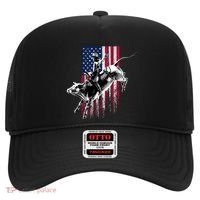 Rodeo Bull Rider Patriotic American Flag Gift For Cow Gift Hat thumb 0