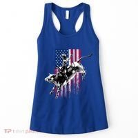 Rodeo Bull Rider Patriotic American Flag Gift For Cow Gift Women's Tank Top thumb 0