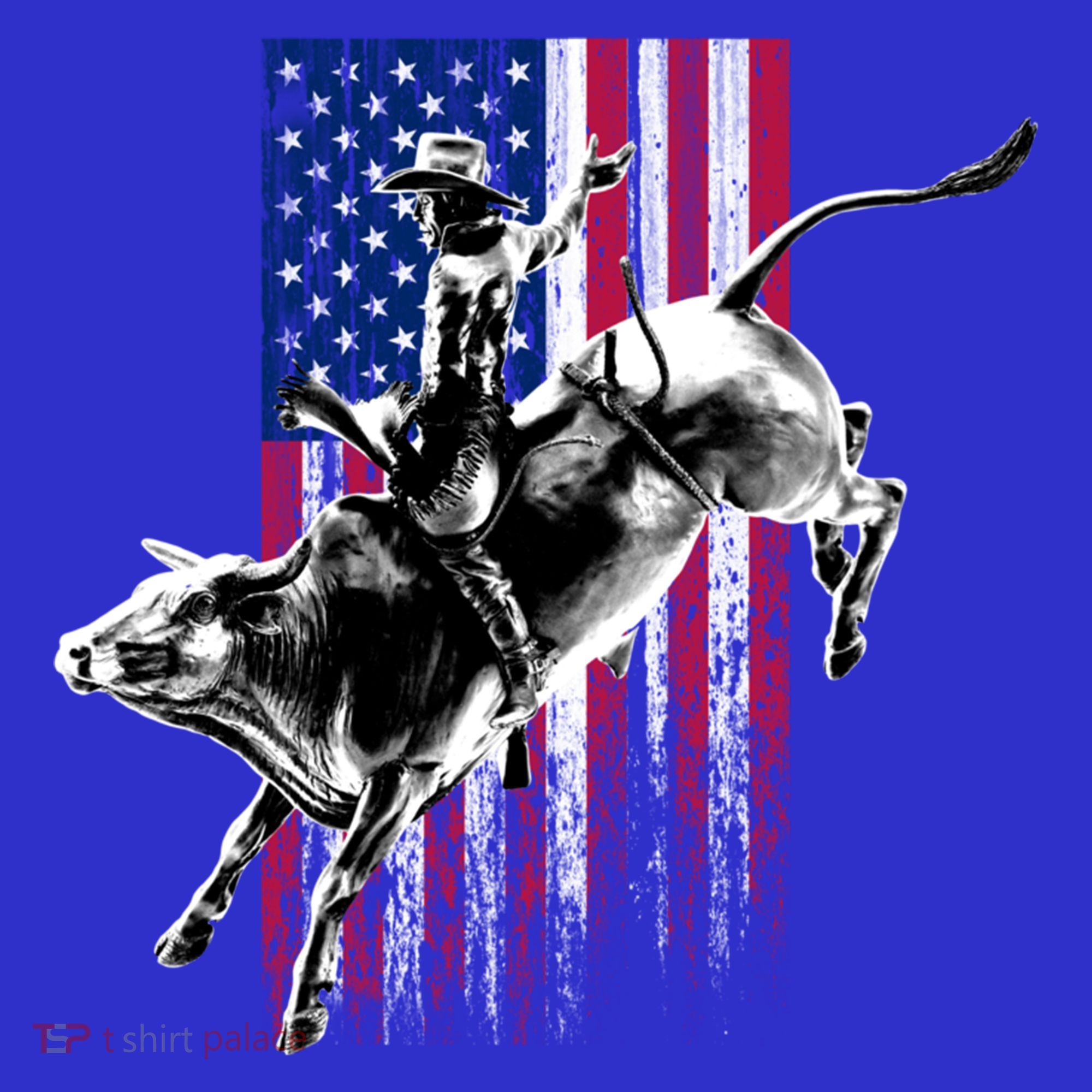 Rodeo Bull Rider Patriotic American Flag Gift For Cow Gift Women's Tank Top