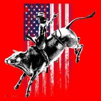 Rodeo Bull Rider Patriotic American Flag Gift For Cow Gift Santa Hat thumb 1