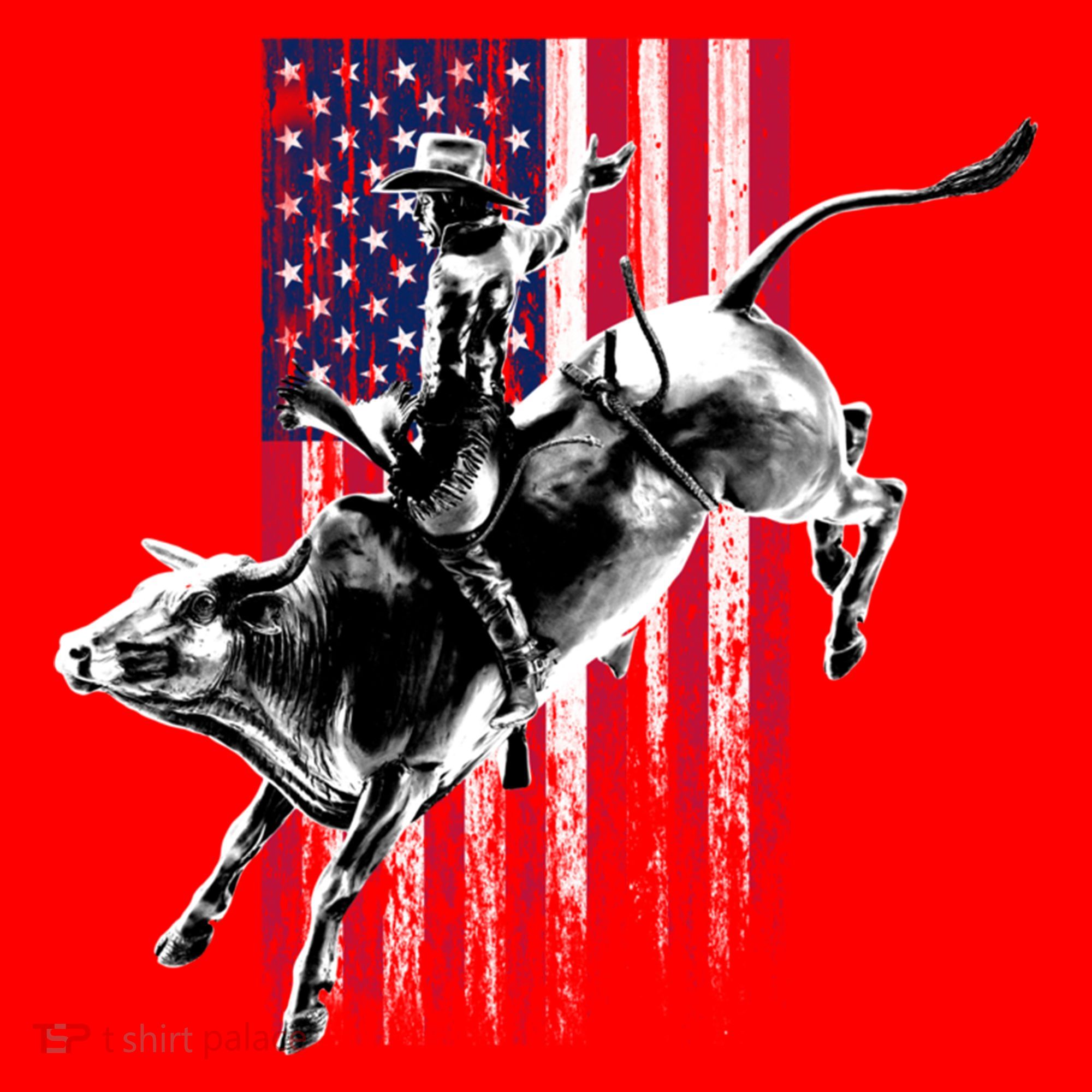 Rodeo Bull Rider Patriotic American Flag Gift For Cow Gift Santa Hat
