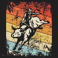 Retro Bull Riding For Cowboy Women's Sweatshirt thumb 2