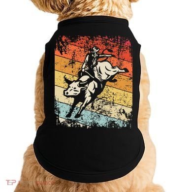 Retro Bull Riding For Cowboy Doggie Tank