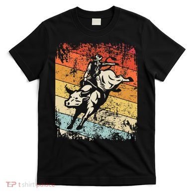 Retro Bull Riding For Cowboy T-Shirt