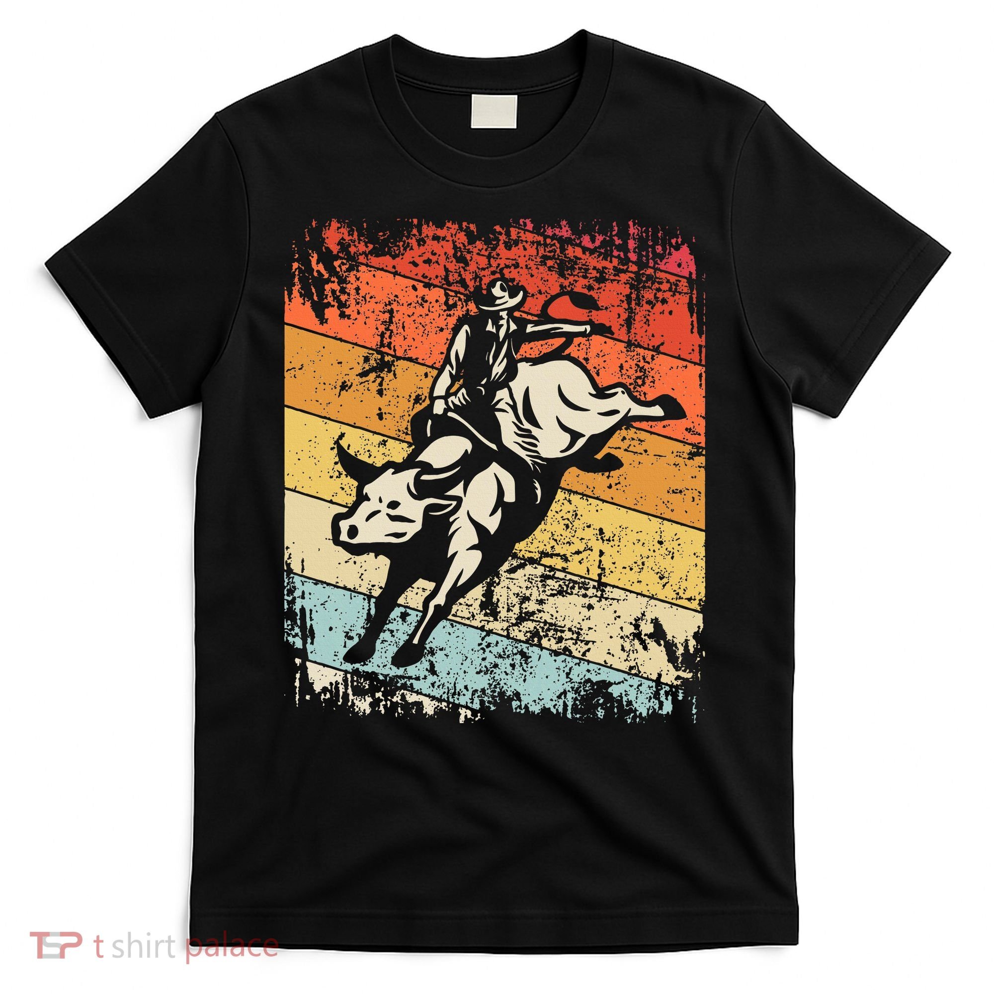 Retro Bull Riding For Cowboy T-Shirt