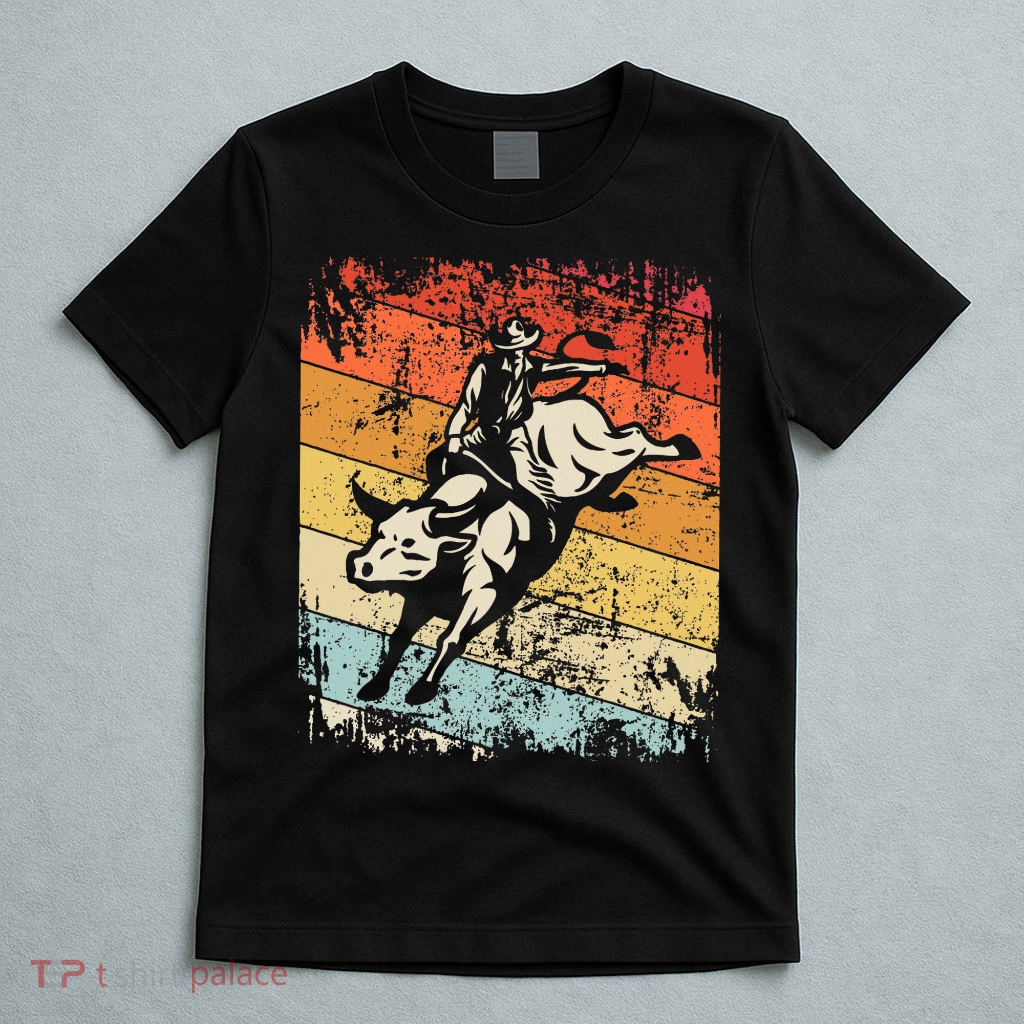 Retro Bull Riding For Cowboy T-Shirt