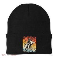 Retro Bull Riding For Cowboy Beanie thumb 0