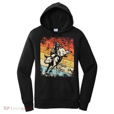 Retro Bull Riding For Cowboy Women's Hoodie