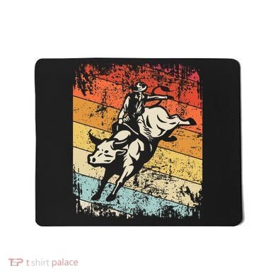 Retro Bull Riding For Cowboy Mousepad