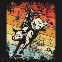 Retro Bull Riding For Cowboy Mousepad thumb 1