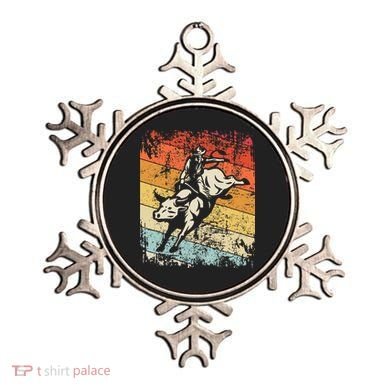 Retro Bull Riding For Cowboy Ornament