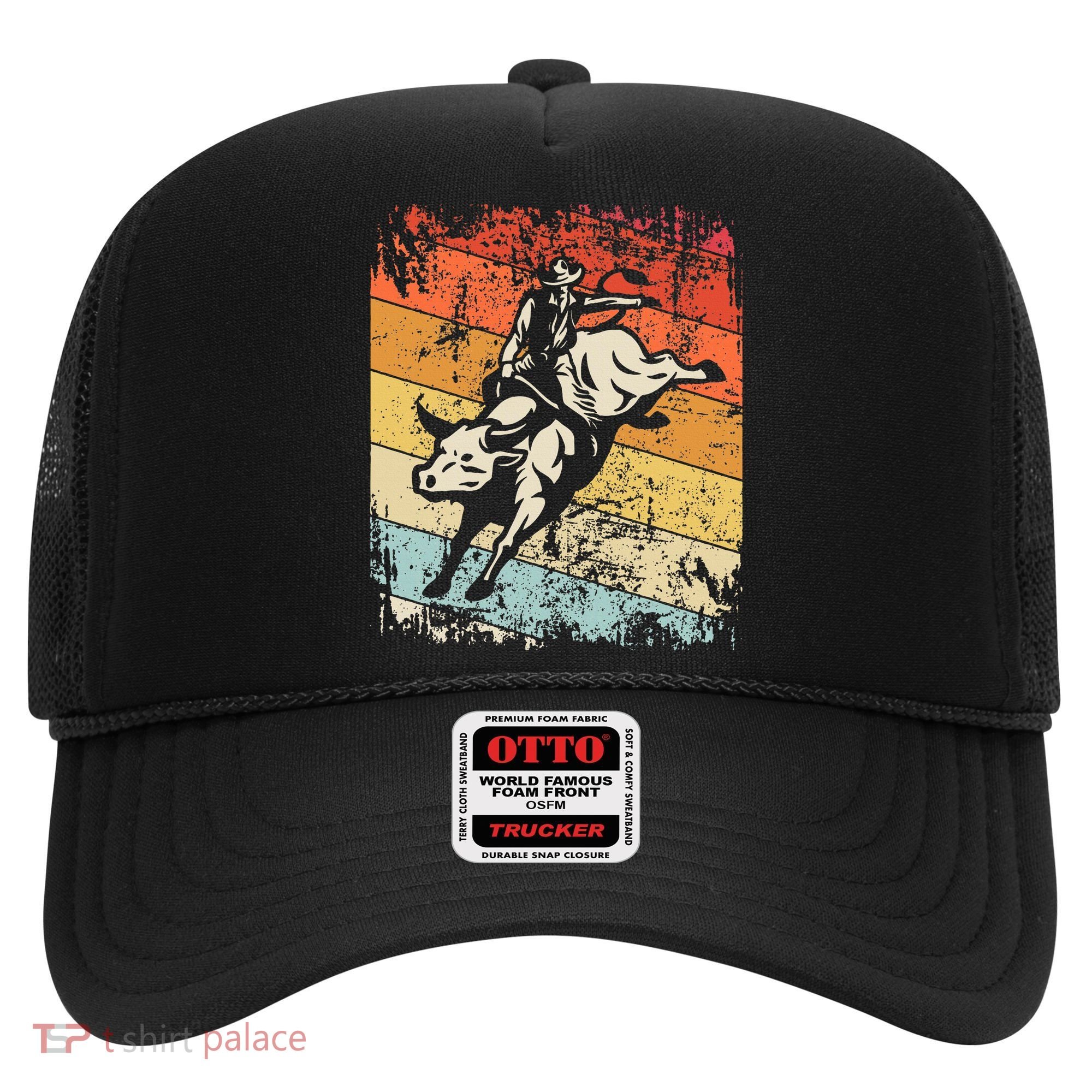 Retro Bull Riding For Cowboy Hat