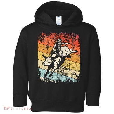 Retro Bull Riding For Cowboy Toddler Hoodie