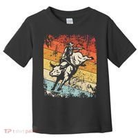 Retro Bull Riding For Cowboy Toddler T-Shirt thumb 0