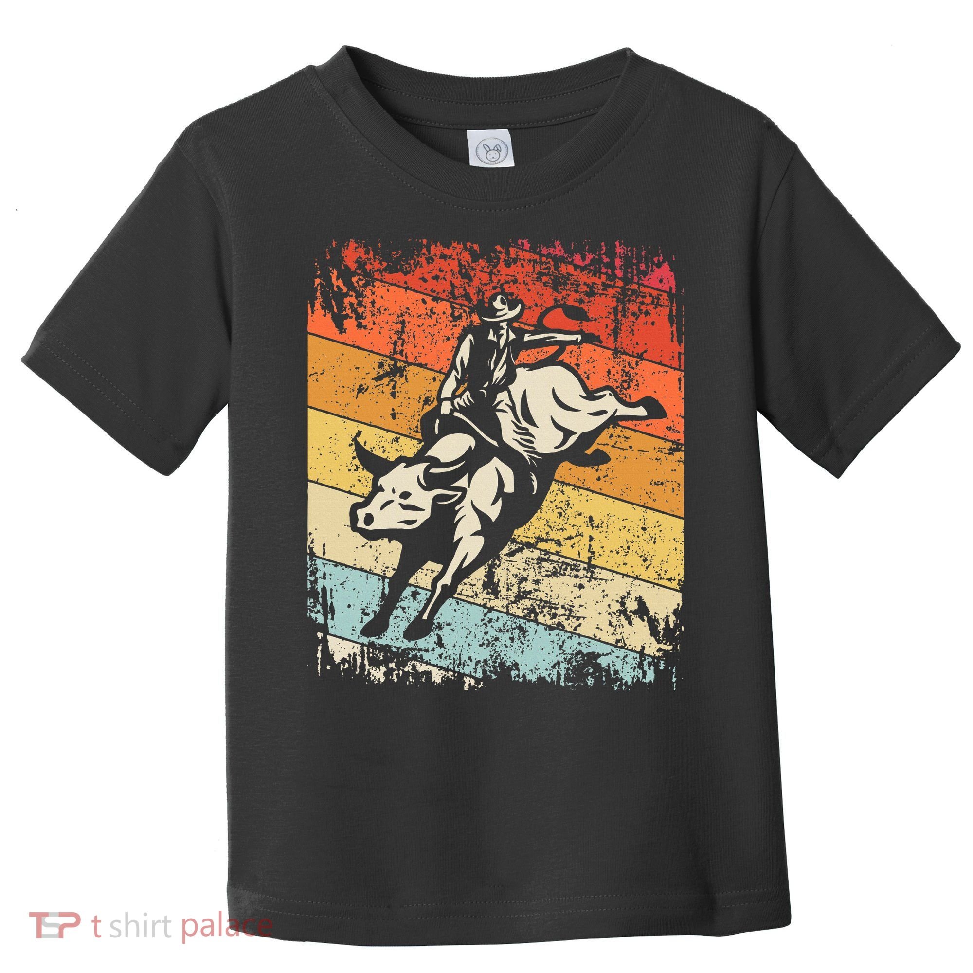 Retro Bull Riding For Cowboy Toddler T-Shirt