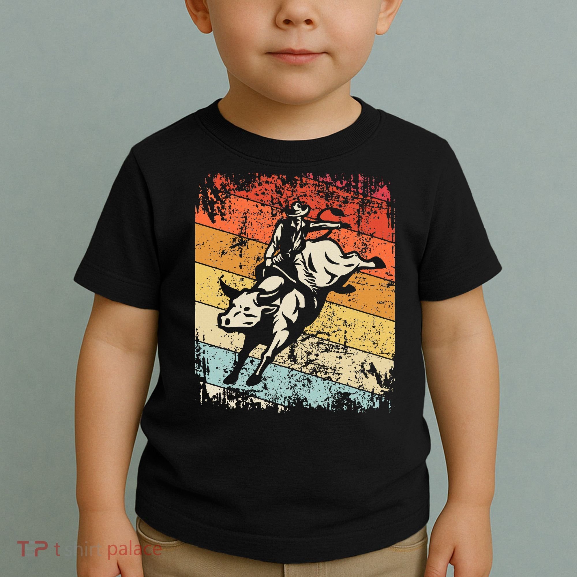 Retro Bull Riding For Cowboy Toddler T-Shirt