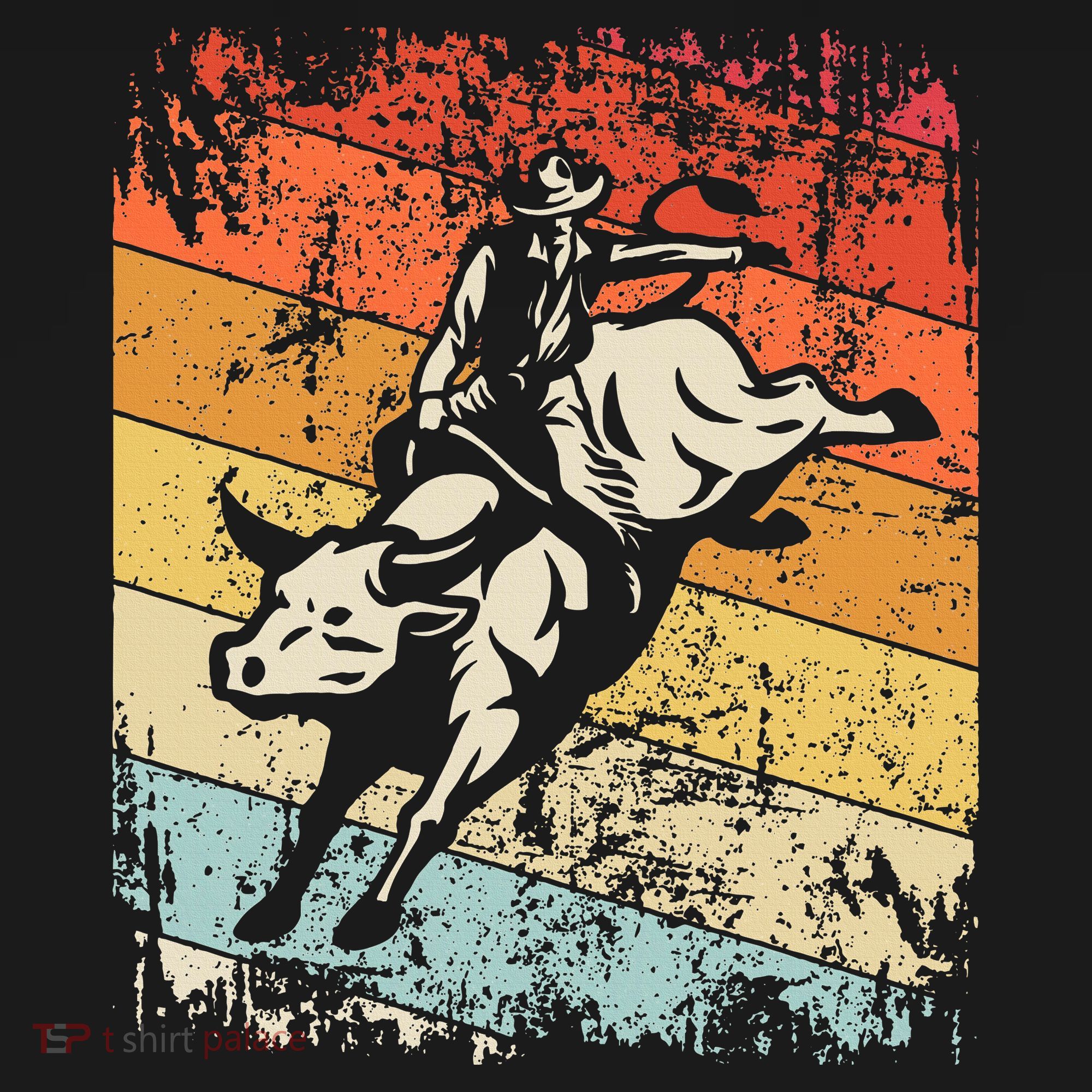 Retro Bull Riding For Cowboy Visor