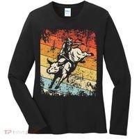 Retro Bull Riding For Cowboy Women's Long Sleeve Shirt thumb 0