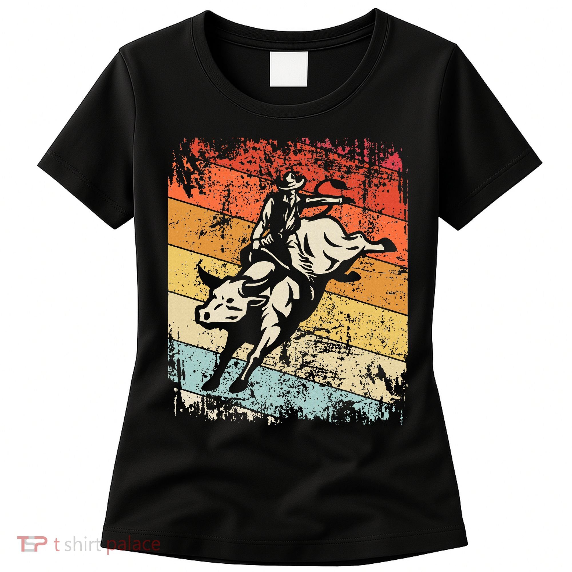 Retro Bull Riding For Cowboy Women's T-Shirt