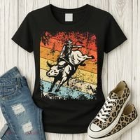 Retro Bull Riding For Cowboy Women's T-Shirt thumb 3