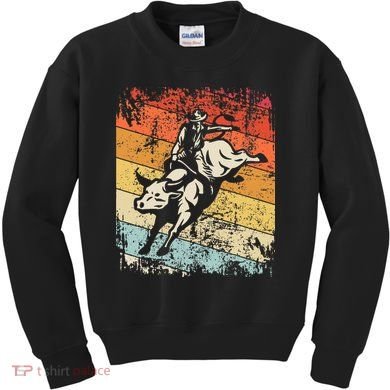 Retro Bull Riding For Cowboy Kids Sweatshirt