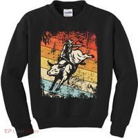 Retro Bull Riding For Cowboy Kids Sweatshirt thumb 0
