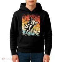 Retro Bull Riding For Cowboy Kids Hoodie thumb 4